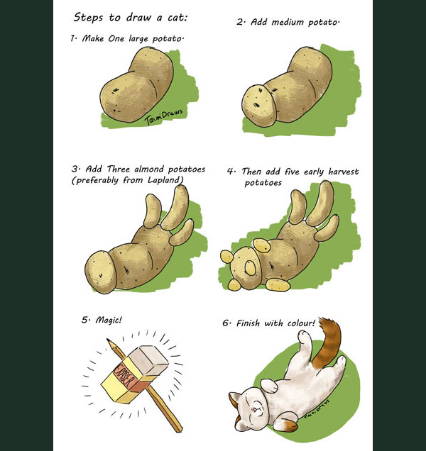 drawing the potato cat comic