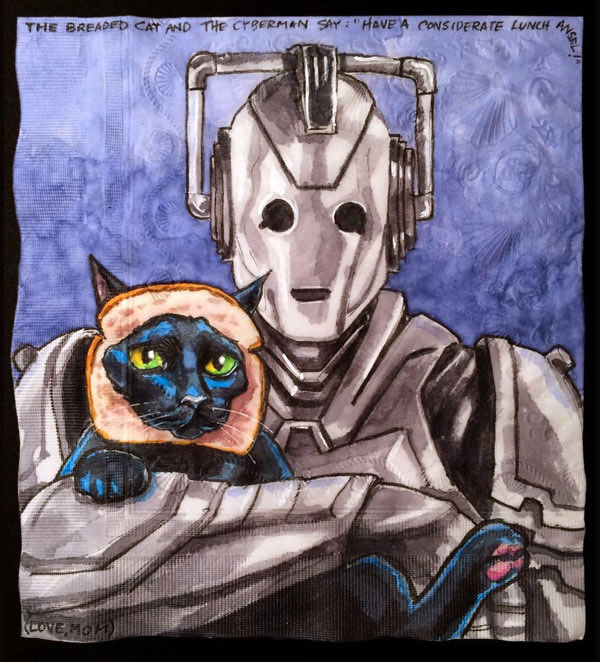 bread cat and robot art