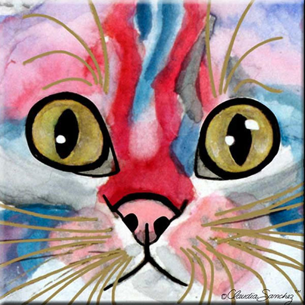 cat face close up art