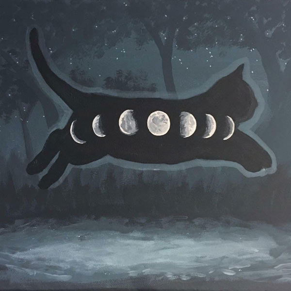 cat moon art