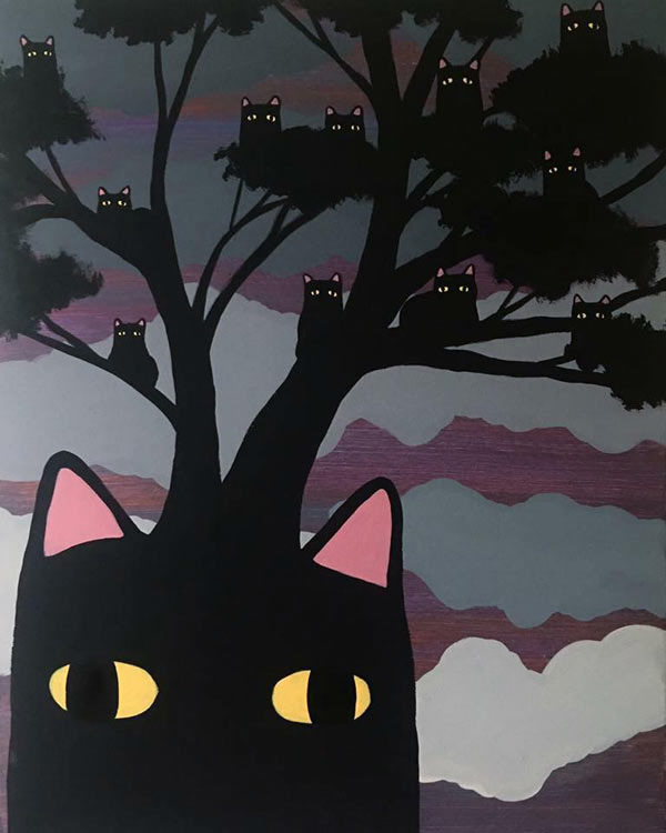 cats in the trees art