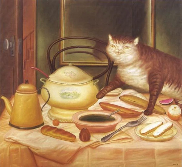 cat still life art