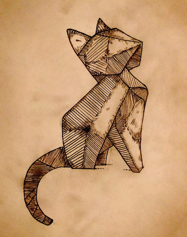 geometric cat art