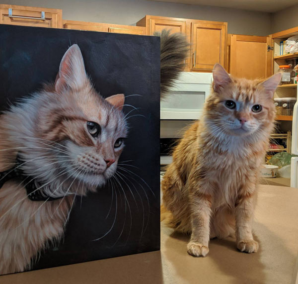 kitty's oil portrait