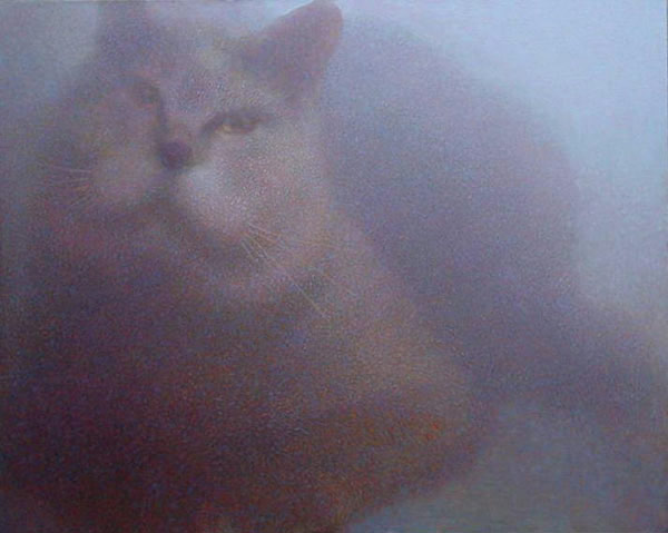 out of focus cat painting