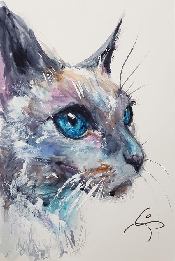 painterly cat art