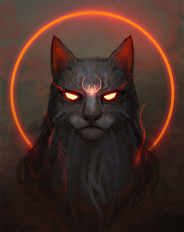 satannic cat art