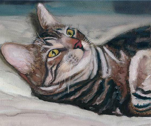 striped cat art