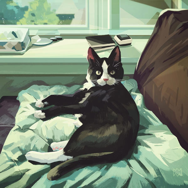 tuxedo cat art