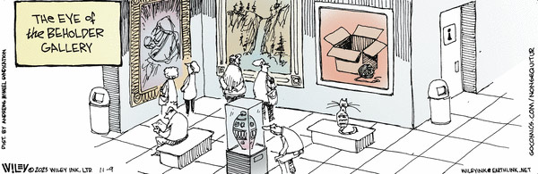 cat at museum comic