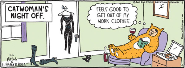 cat woman's day off comic