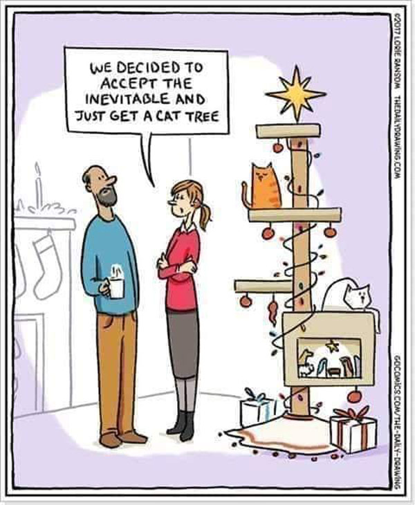 cat and xmas tree comic