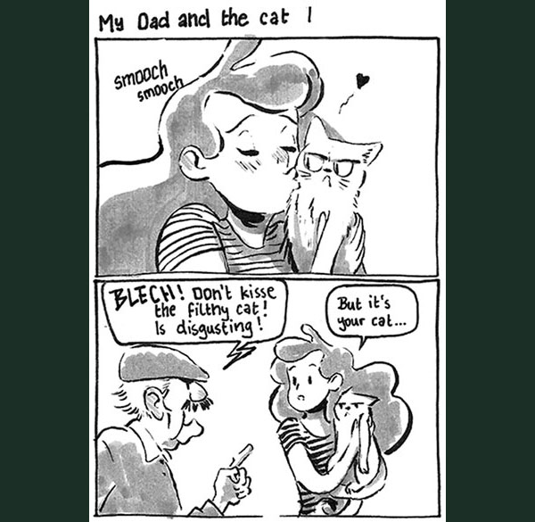 kisssing the cat comic