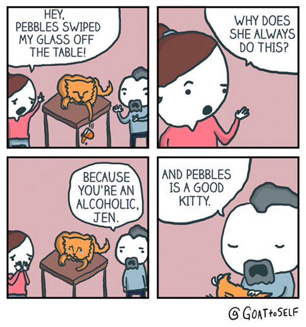 cat vs. alcoholic comic