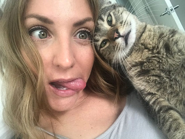 crazy cat and owner