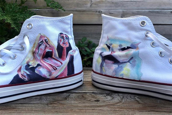 cat shoe art