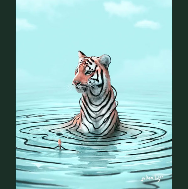 dissolving tiger art