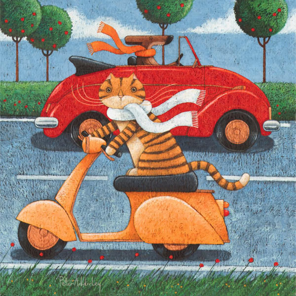 motor-scooter cat art