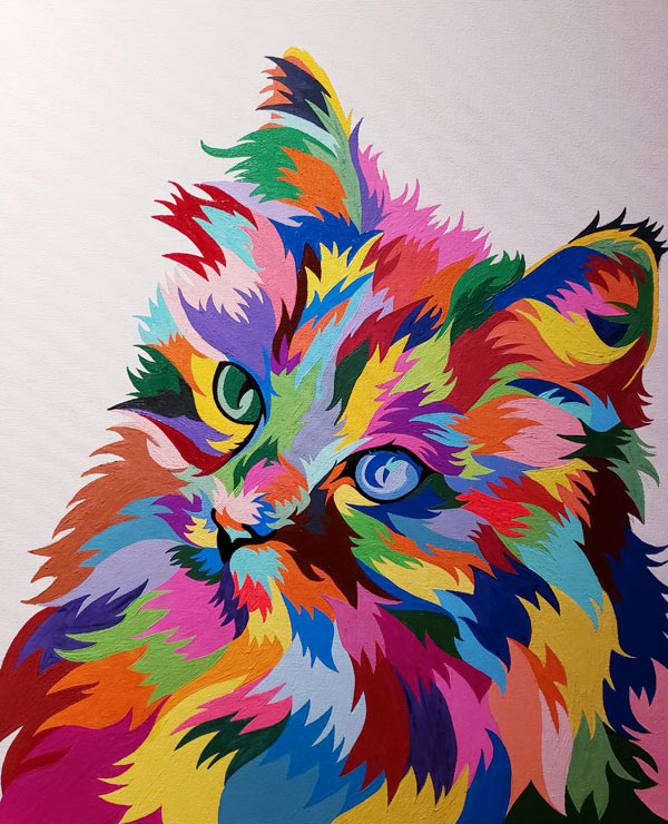 pointy cat painting