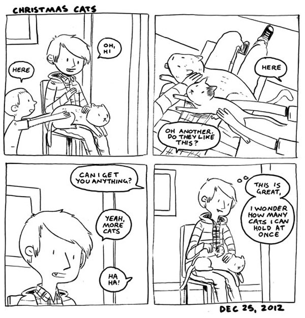 xmas lap cats comic 