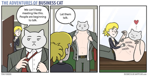business cat gets a massage comic