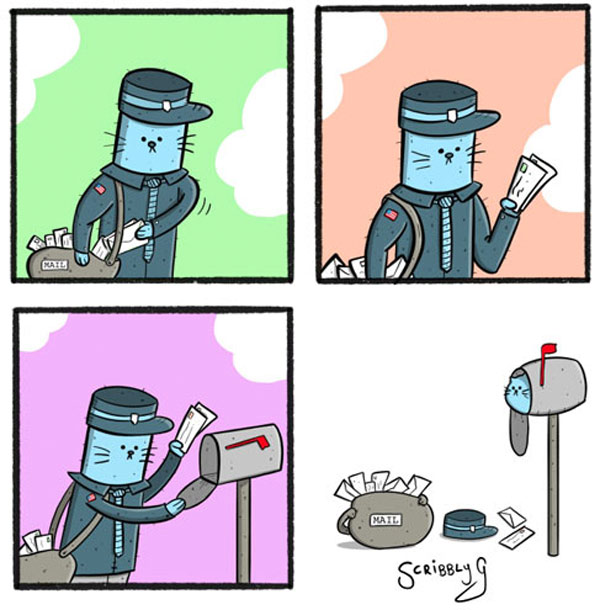 cat mailman  comic