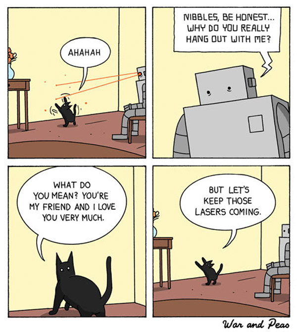 cat robot lasers comic