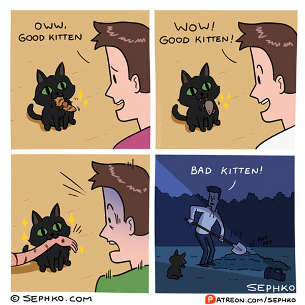 the good and evil kitten comic