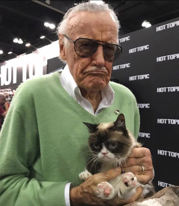 stan lee and grumpy cat