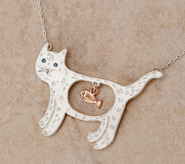 fish in cat belly necklace