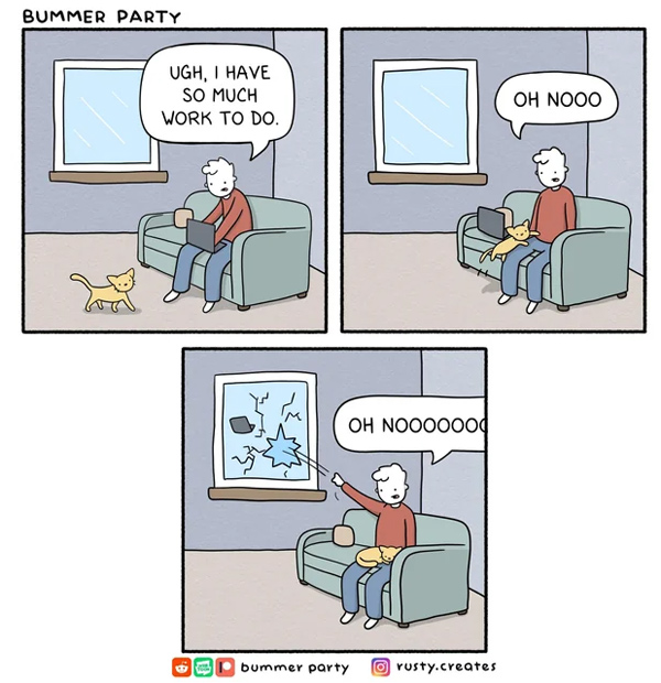 cat on lap  comic